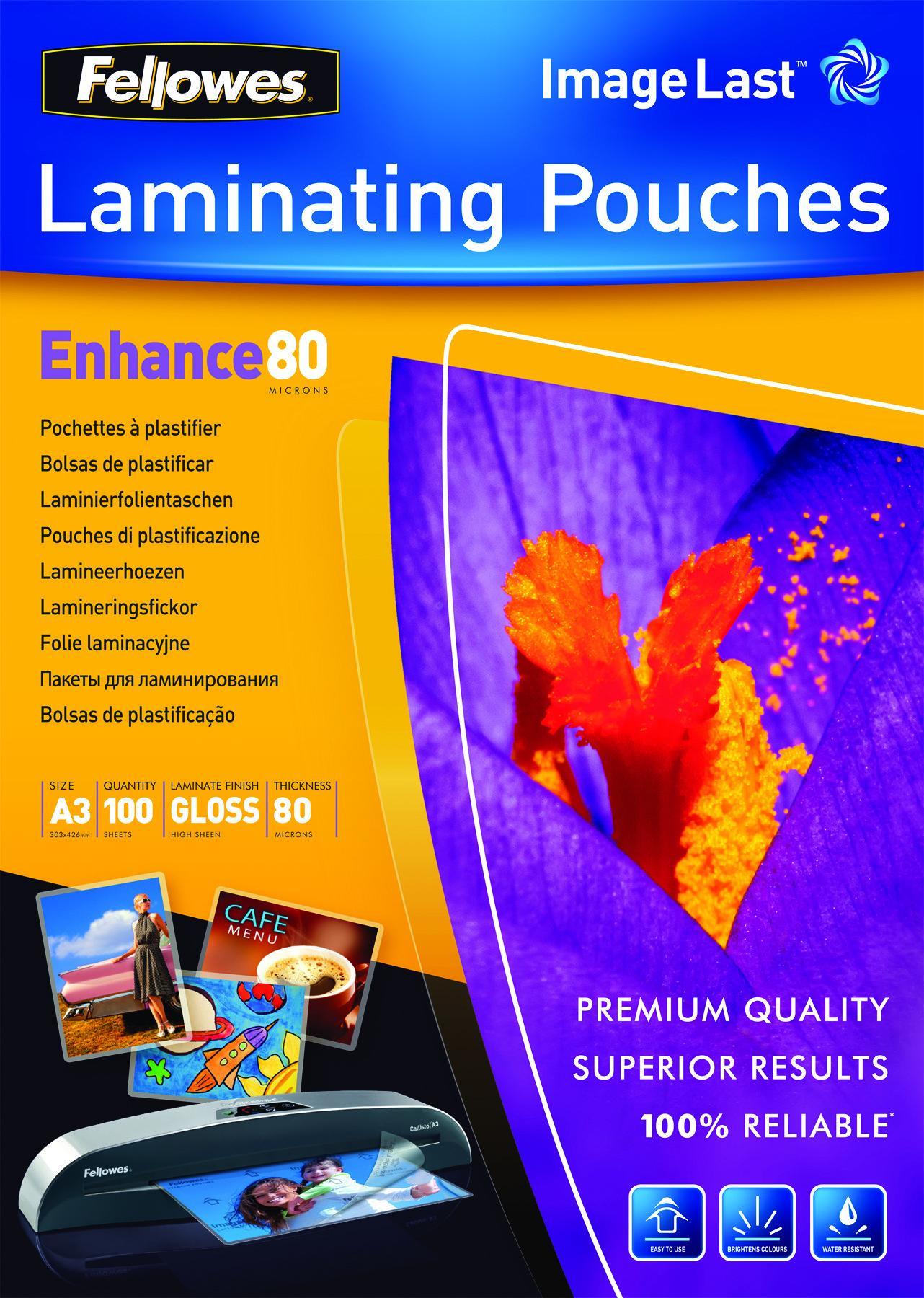 Fellowes Laminator Pouch Imagelast A3 80 100Pcs 5306207