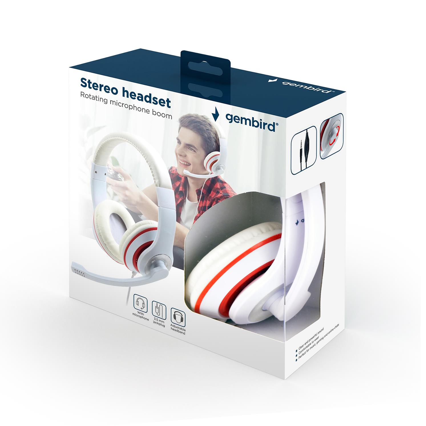 Gembird Headset Stereo White Mhs-03-Wtrd