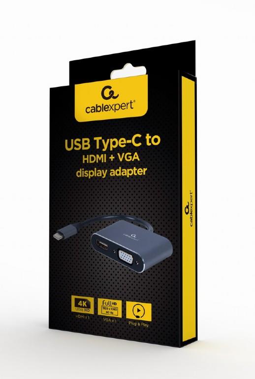 Gembird O Adapter Usb-C To Hdmi Vga A-Usb3C-Hdmivga-01