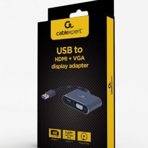 Gembird O Adapter Usb3 To Hdmi Vga Grey A-Usb3-Hdmivga-01