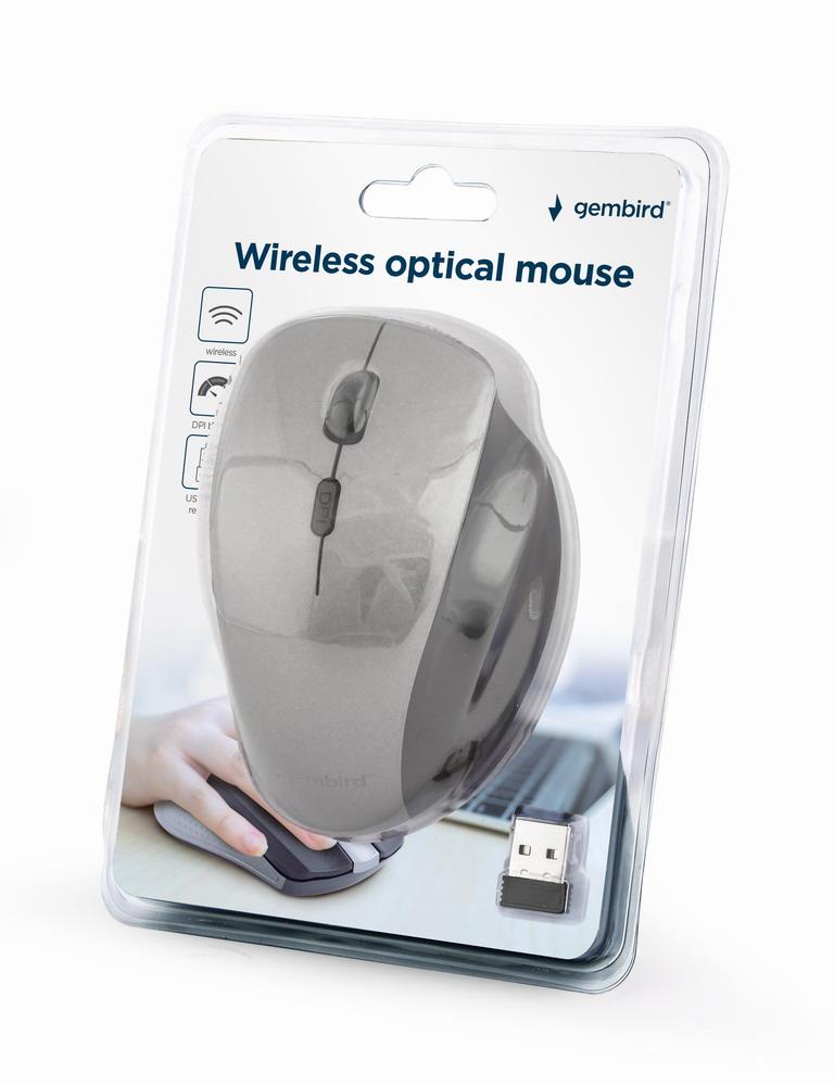 Gembird Mouse Usb Optical Wrl Black Sp. Grey Musw-6B-02-Bg