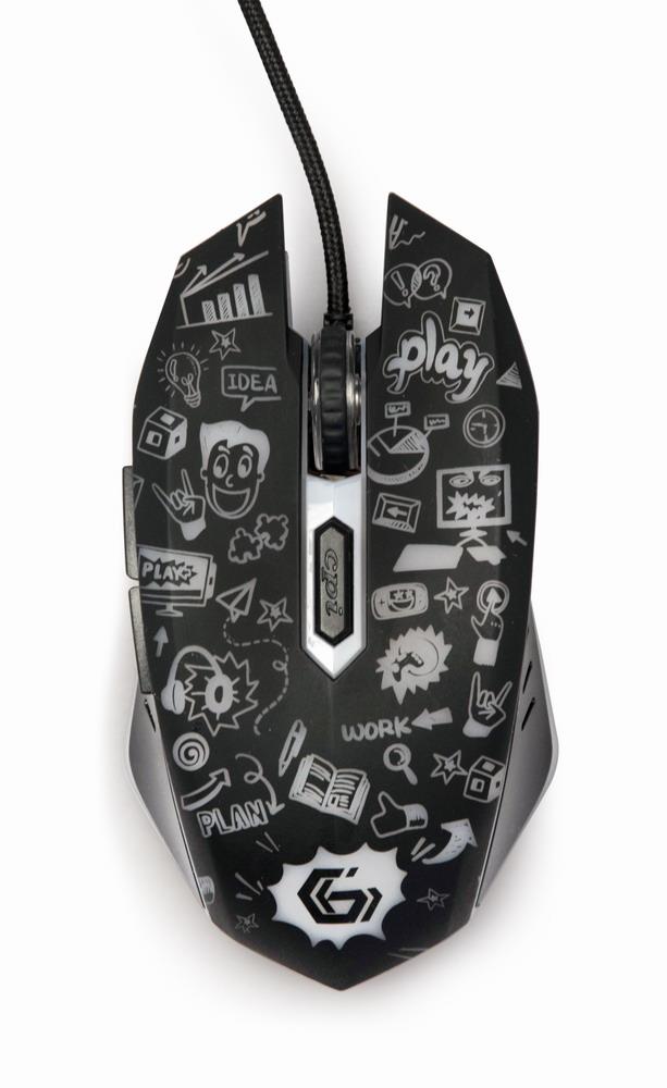 Gembird Mouse Usb Optical Black Mus-6B-Grafix-01