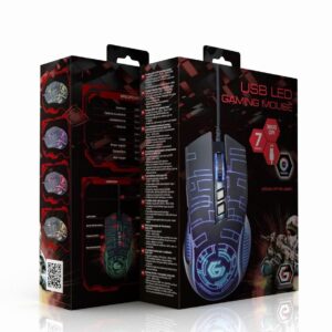 Gembird Mouse Usb Optical Gaming Black Musg-Rgb-01
