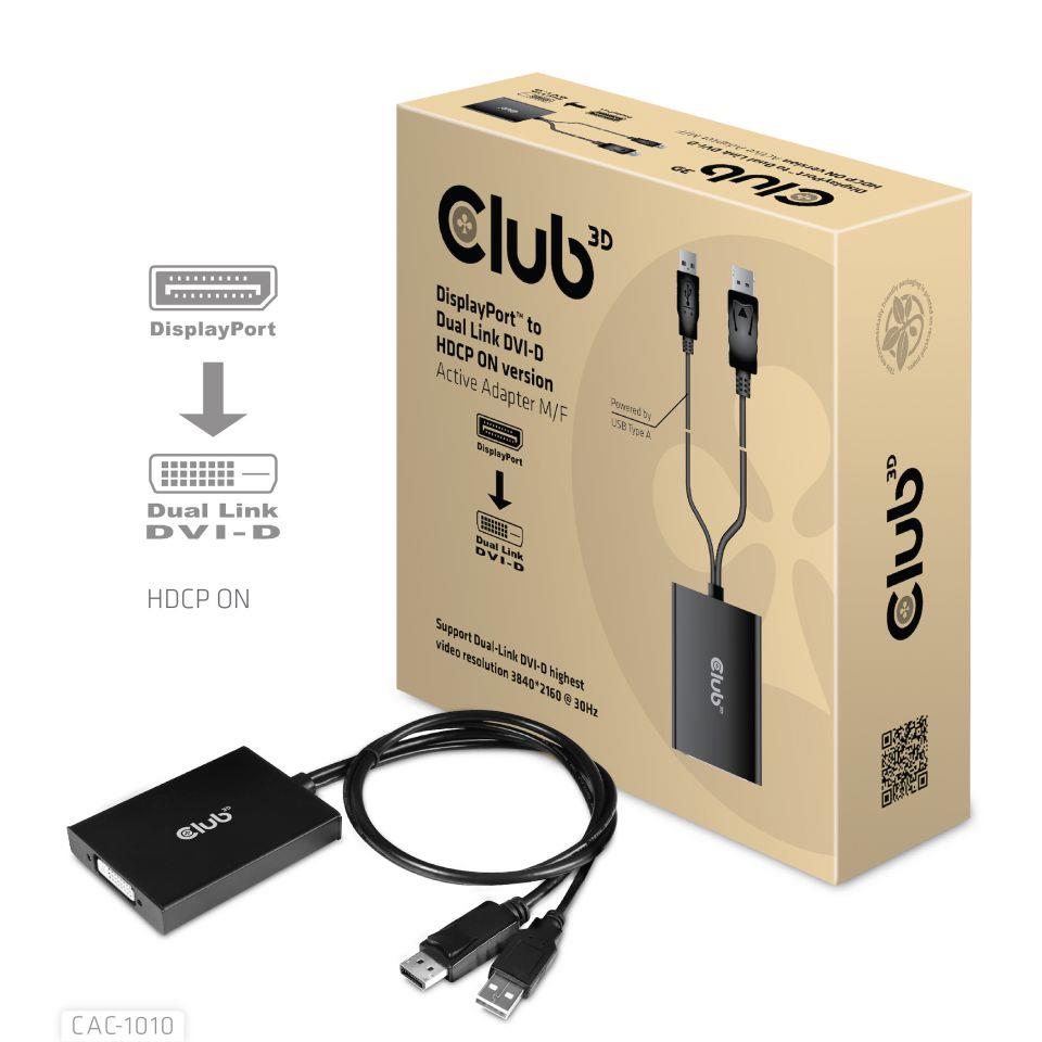 Club3D O Adapter Dp To Dual Link Dvi-D Hdcp Cac-1010