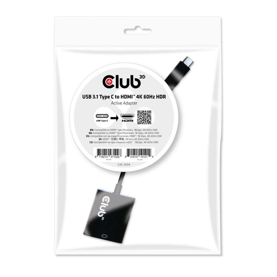 Club3D O Adapter Usb-C To Hdmi Active Cac-2504