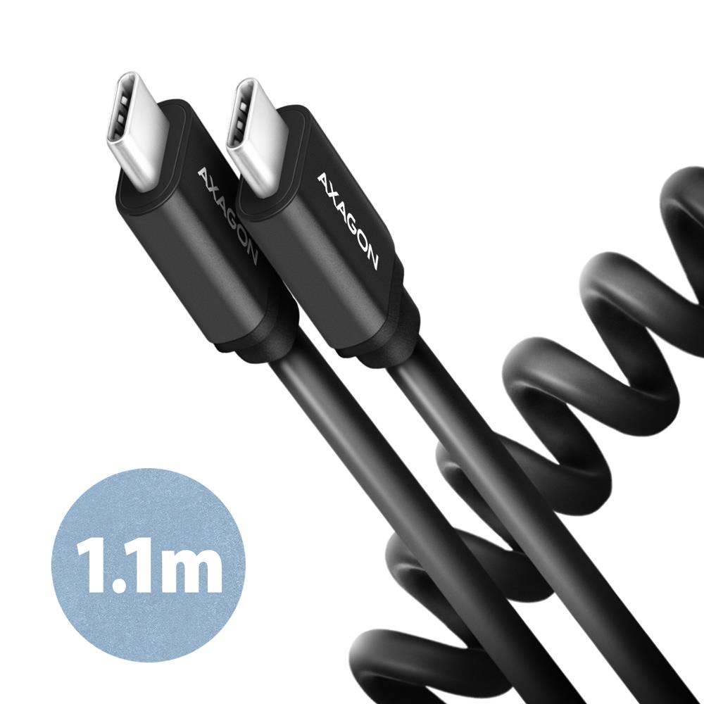Axagon Cable Usb-C To Usb-C 1.1M 60W Twister Blk Bucm-Cm20Tb