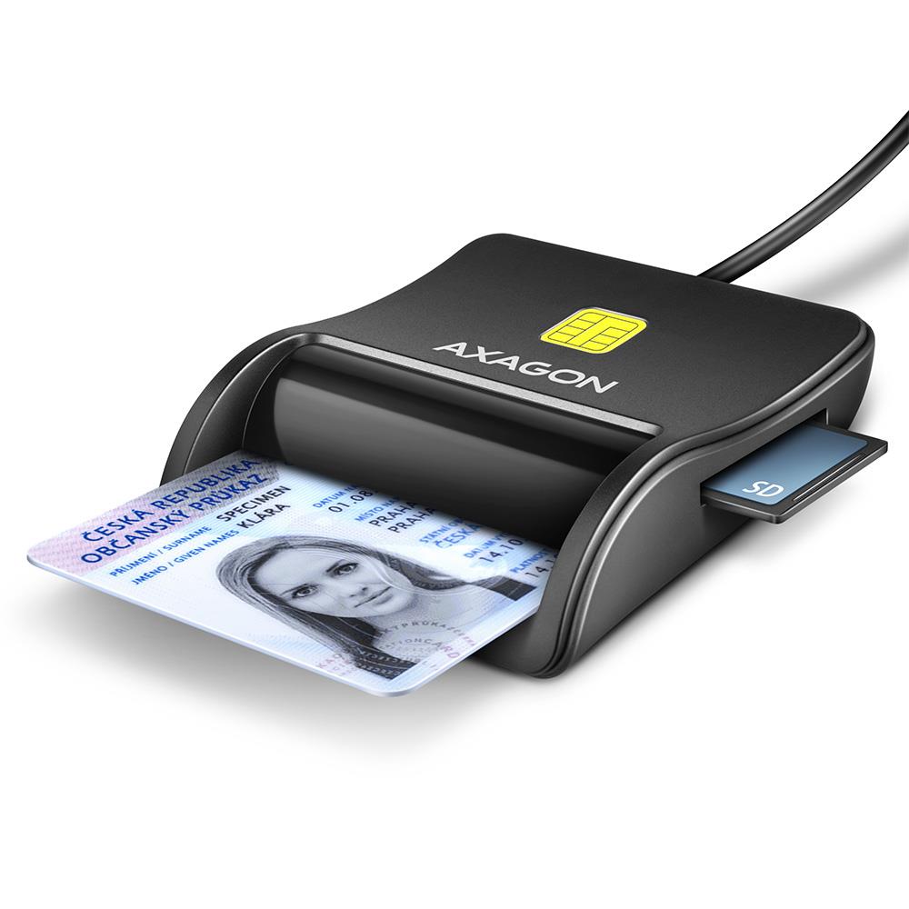 Axagon Card Reader Flat Smartcard 4Sl Usb2.0 1.3M Cre-Sm3Sd