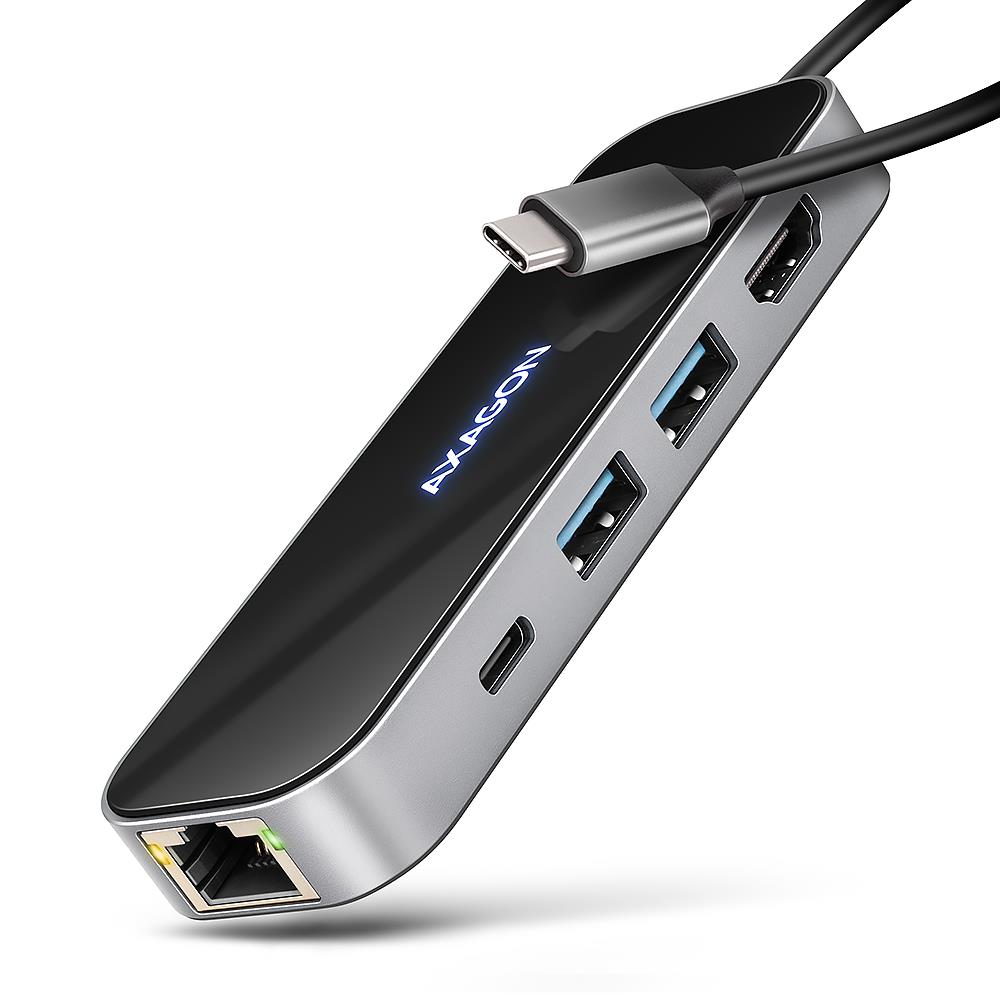 Axagon O Hub Usb-C 6In1 Glass 0.2M Hmc-6Gln