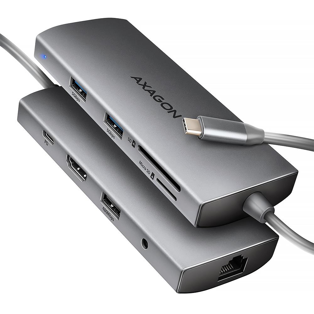 Axagon I/O Hub Usb-C 9In1 5Gbps/0.2M Hmc-8Hlsa