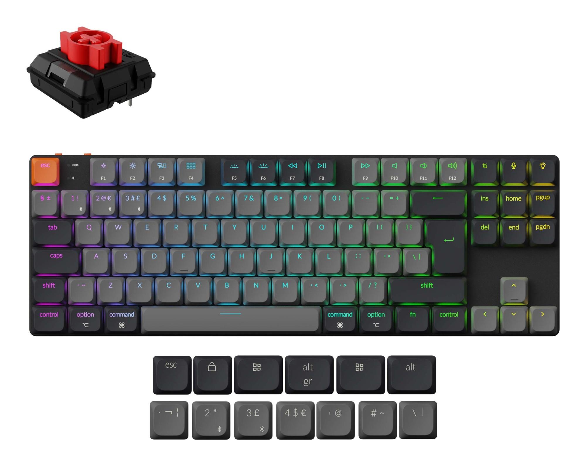 Keychron Keyboard Wrl K1 Rgb Black K1X-H1