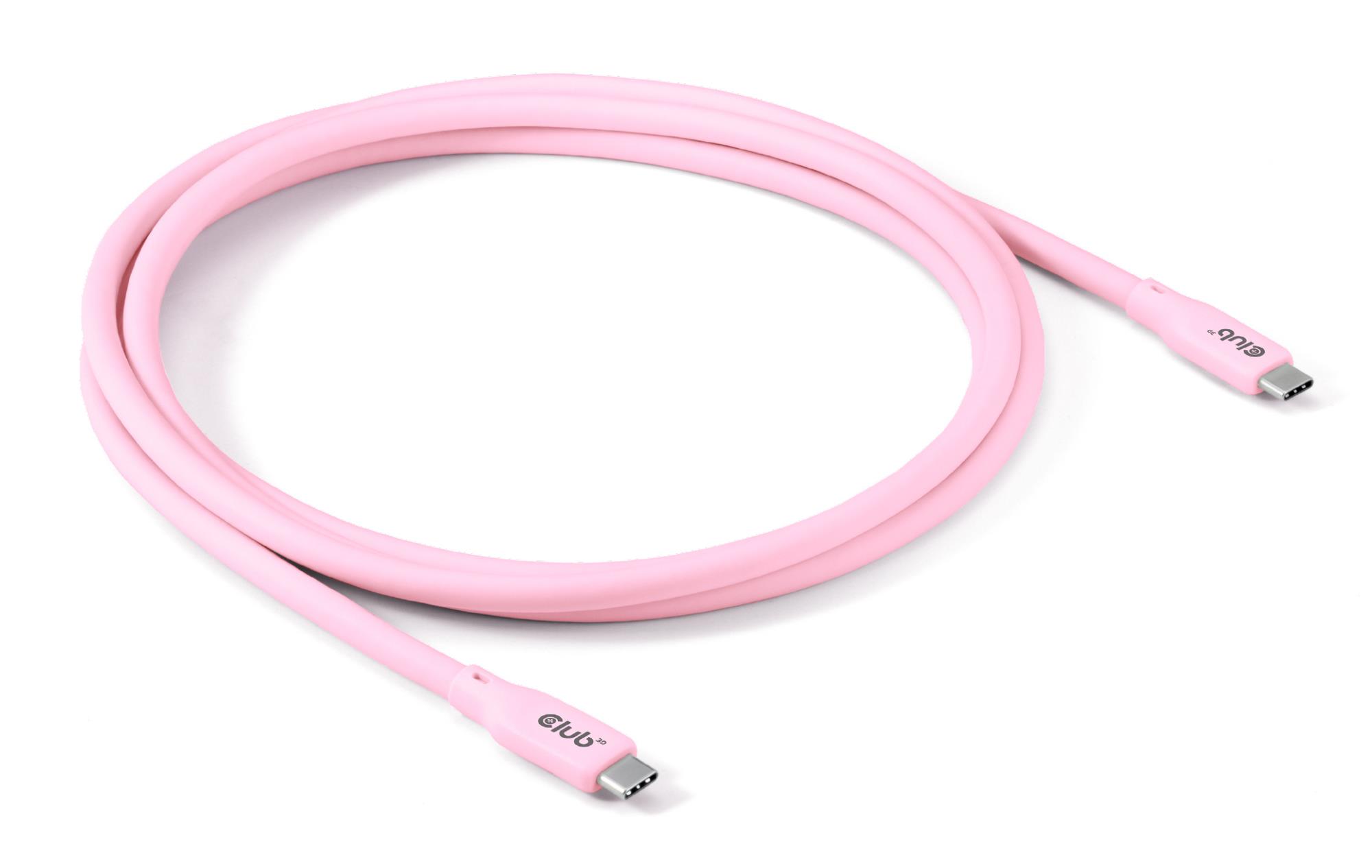 Club3D Cable Usb-C To Usb-C 2M M Pink Cac-3002