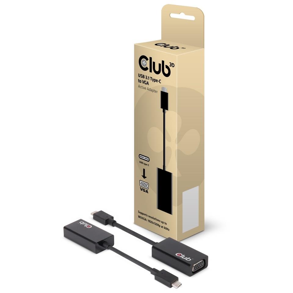 Club3D O Adapter Usb-C To Vga F Cac-1502