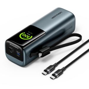 Vention Power Bank Usb 20000Mah 165W Gray Tft Display Fkfh0