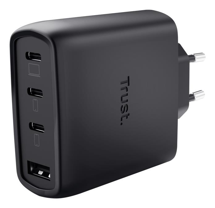 Trust Mobile Charger Wall Maxo 65W 4-Port Gan Black 26067