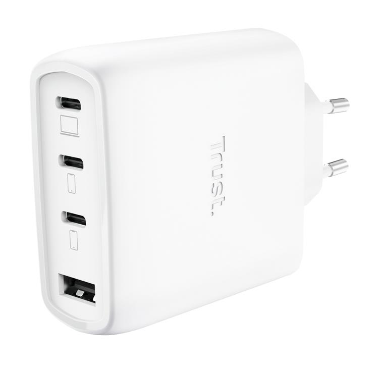 Trust Mobile Charger Wall Maxo 65W 4-Port Gan White 26068