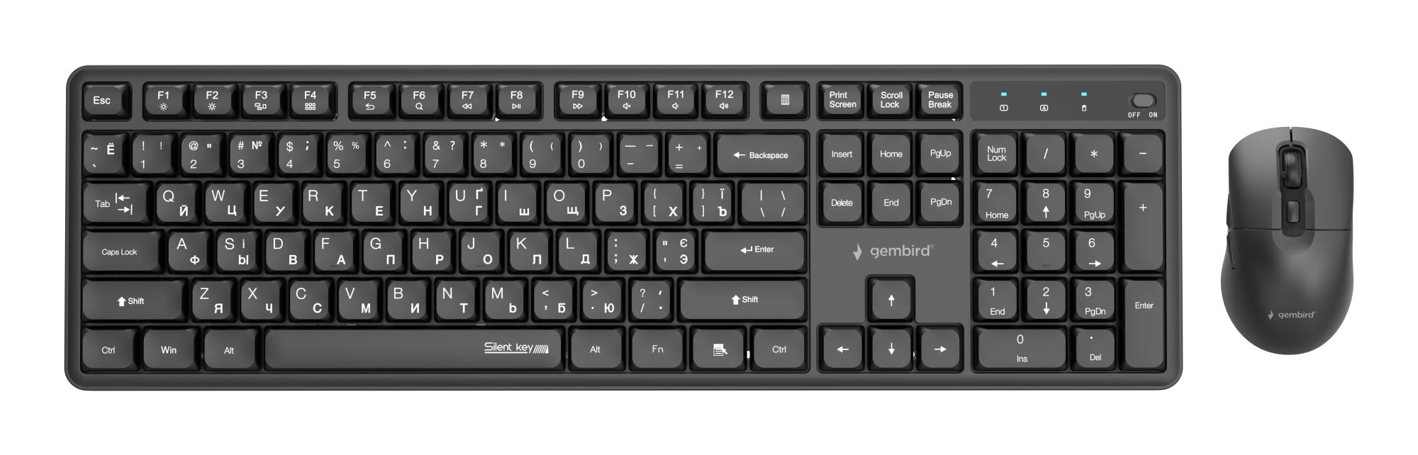 Gembird Keyboard +Mouse Wrl Cyrillic Black Kbs-Wms-01-Cyrl