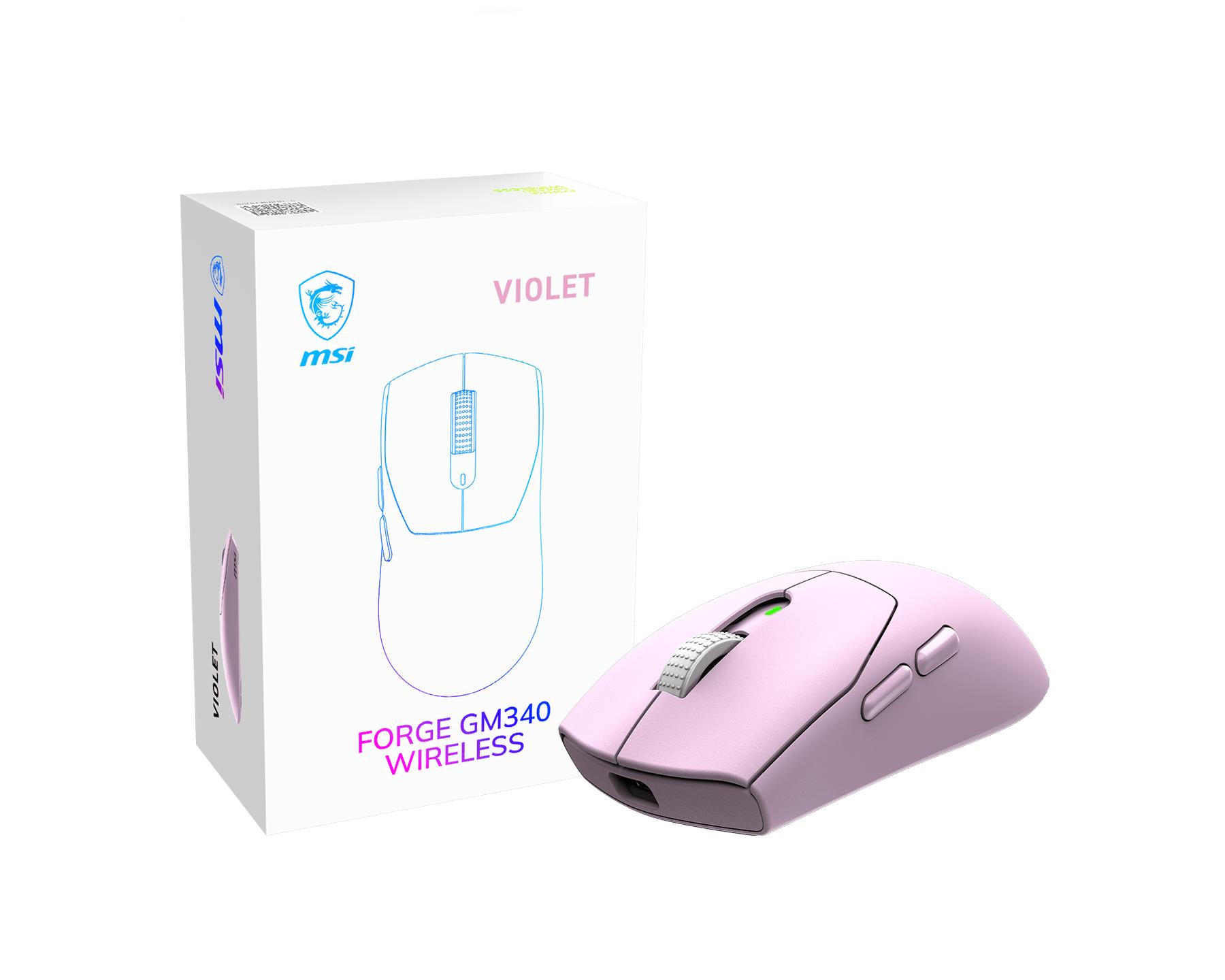 MSI Mouse Usb Optical Wrl Gaming Forge Gm340 Wrl Violet