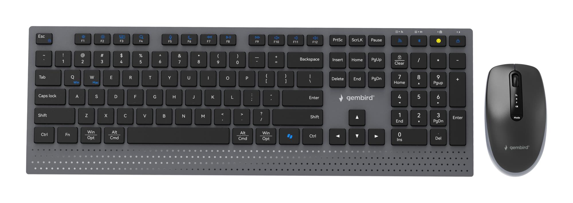 Gembird Keyboard +Mouse Wrl Eng Bk Kbs-Wps-02