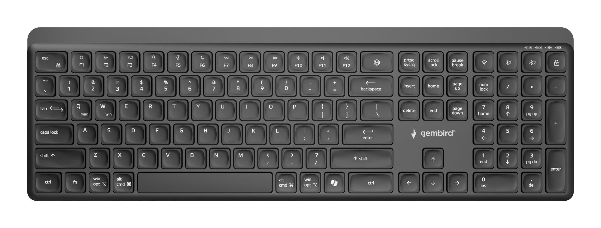 Gembird Keyboard Wrl Slim 2.4G+Bt Us Kb-Wps-03